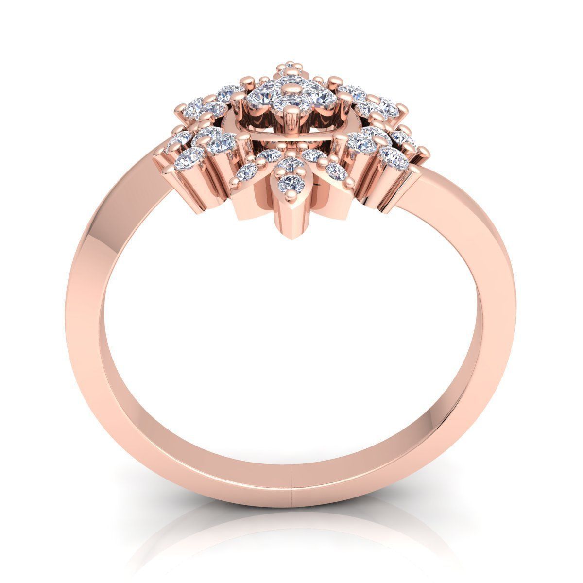 Fancy Woman Diamond Ring  3D print model_4