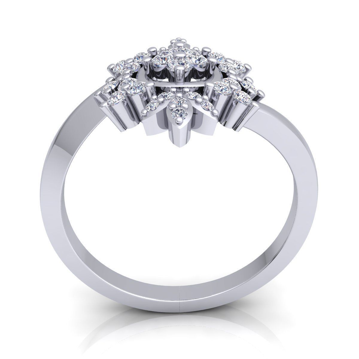 Fancy Woman Diamond Ring  3D print model_5