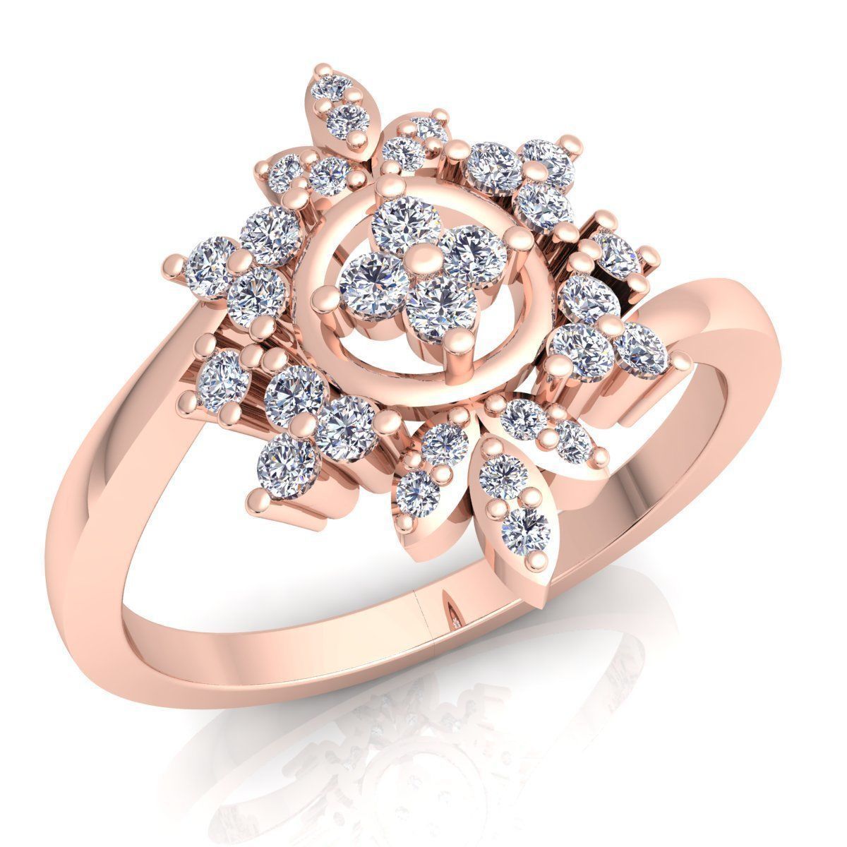 Fancy Woman Diamond Ring  3D print model_2