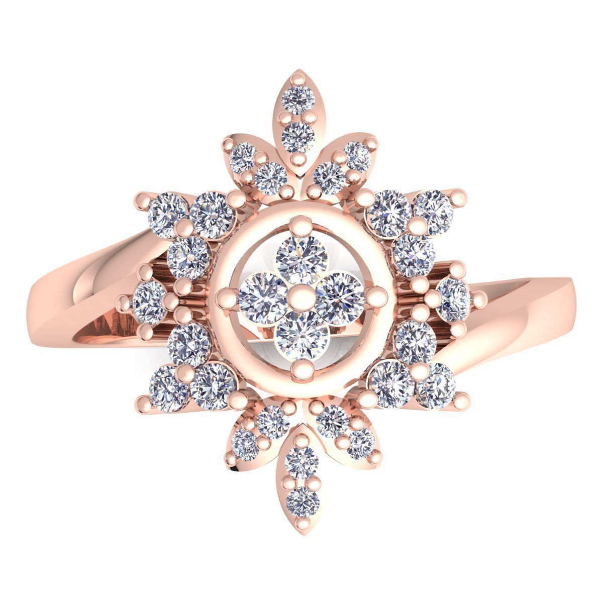 Fancy Woman Diamond Ring  3D print model_7