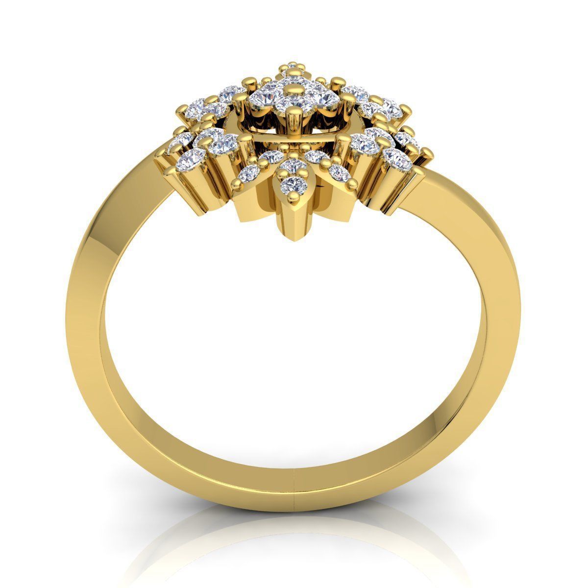 Fancy Woman Diamond Ring  3D print model_3