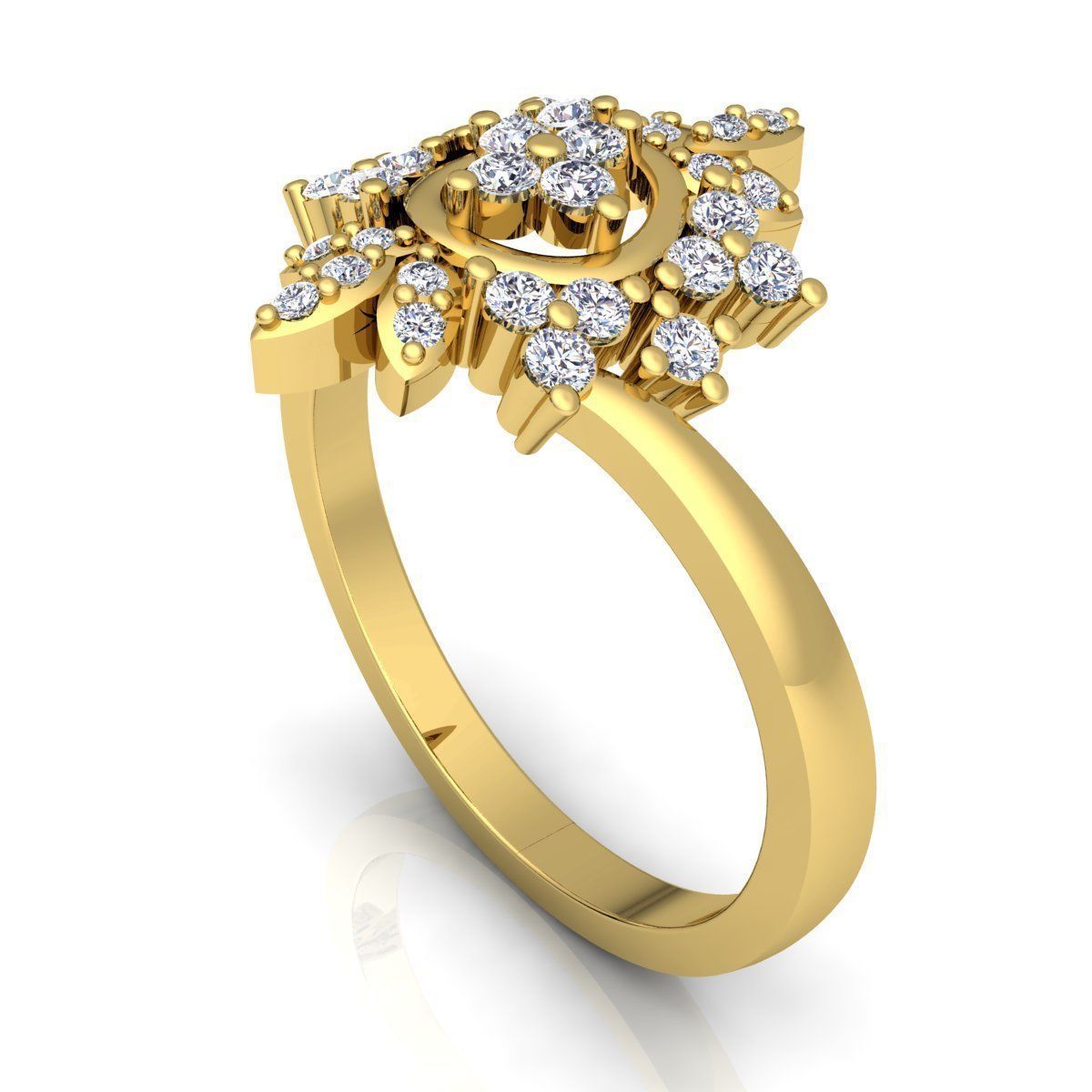 Fancy Woman Diamond Ring  3D print model_9