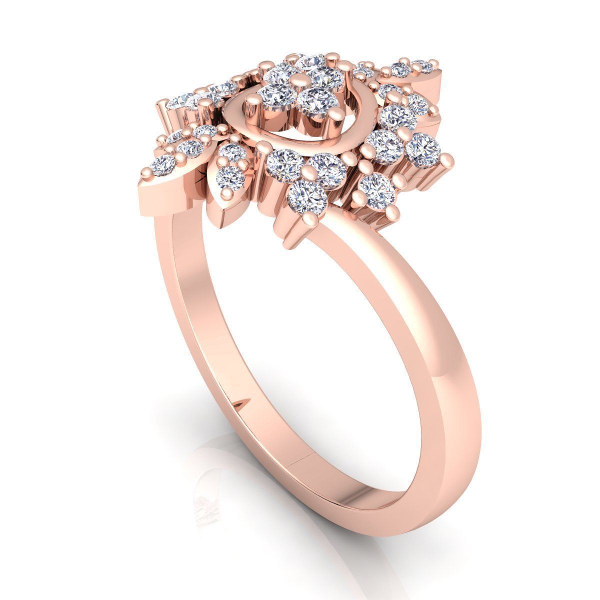 Fancy Woman Diamond Ring  3D print model_10