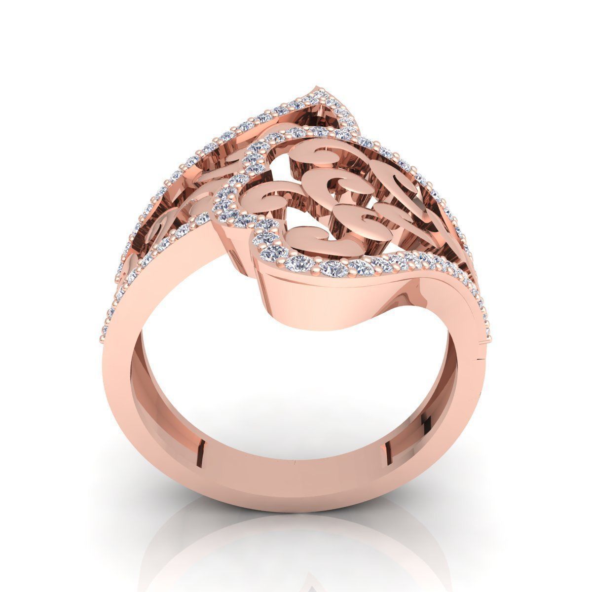Fancy Woman Diamond Ring  3D print model_4