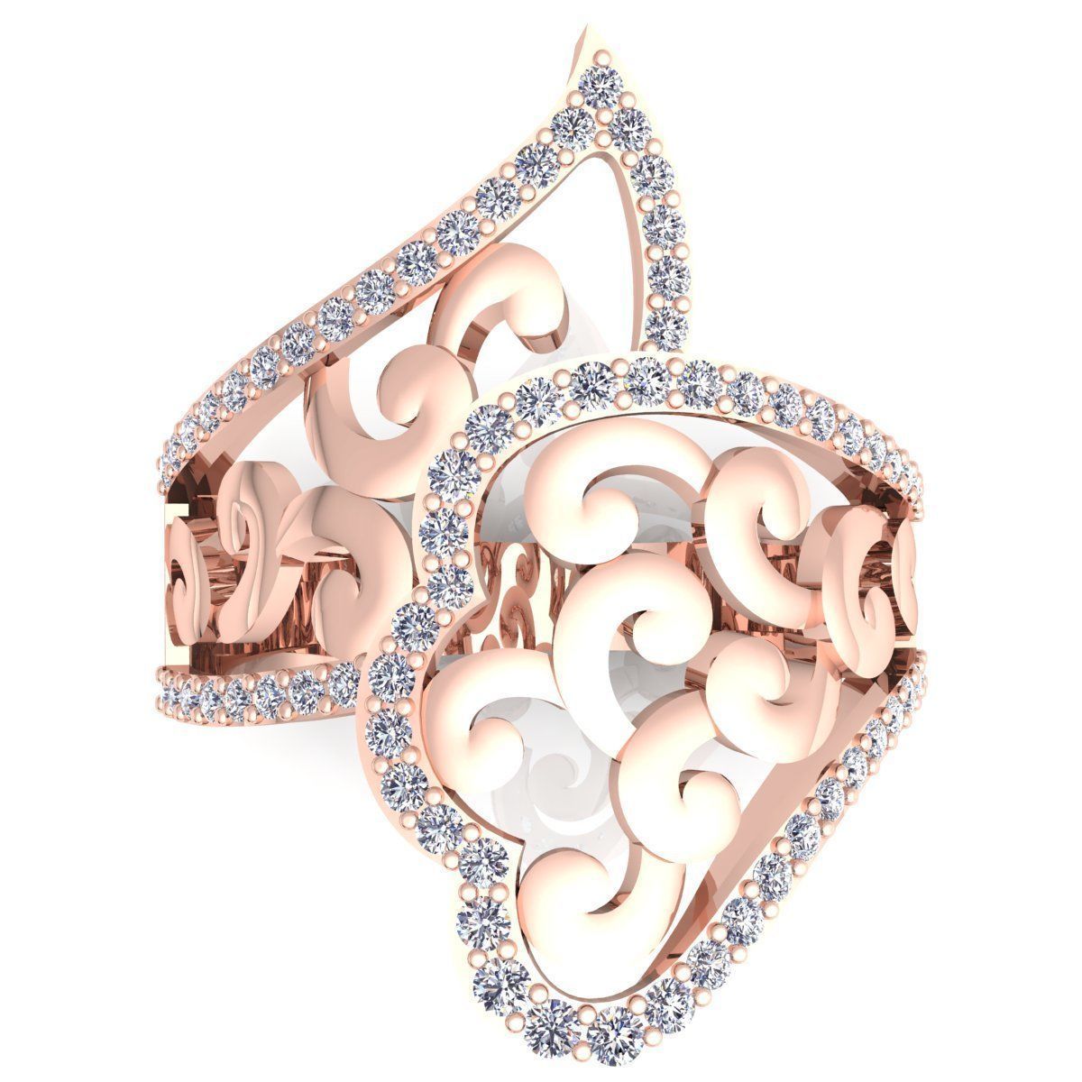 Fancy Woman Diamond Ring  3D print model_7