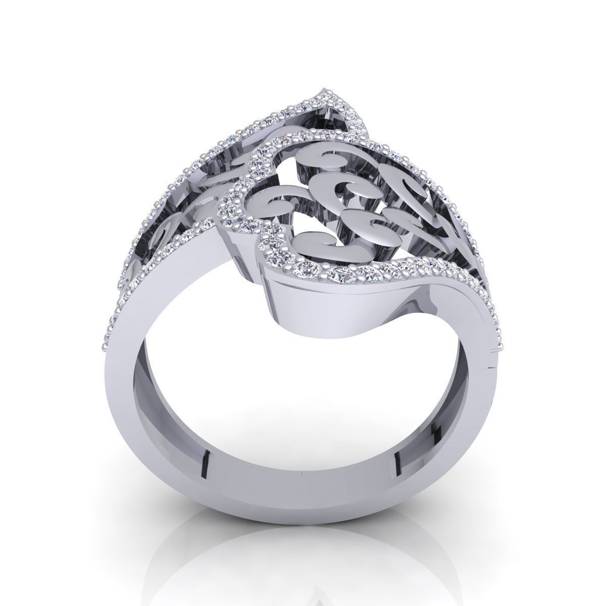 Fancy Woman Diamond Ring  3D print model_5