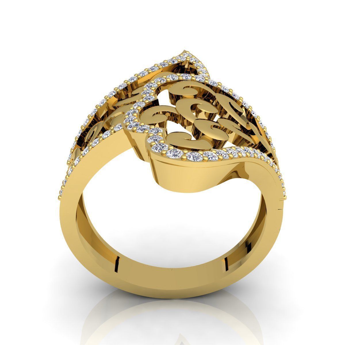 Fancy Woman Diamond Ring  3D print model_3