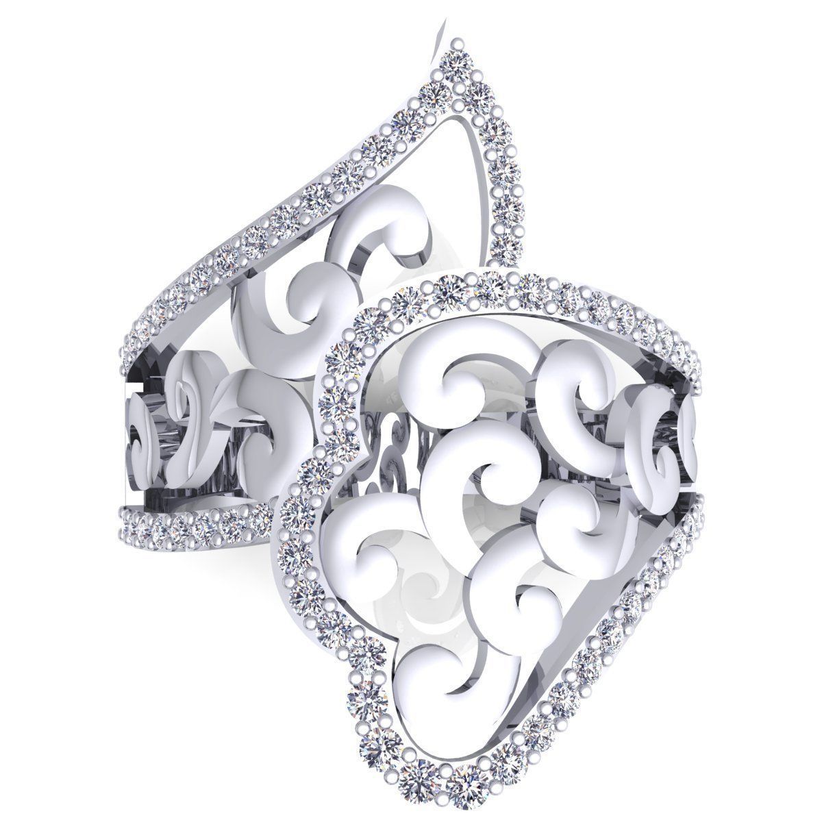 Fancy Woman Diamond Ring  3D print model_8