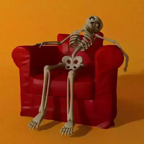 Cartoon Skeleton Rigged