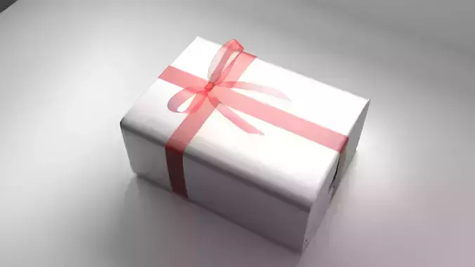Gift Box 12 with Ribbon 3D model