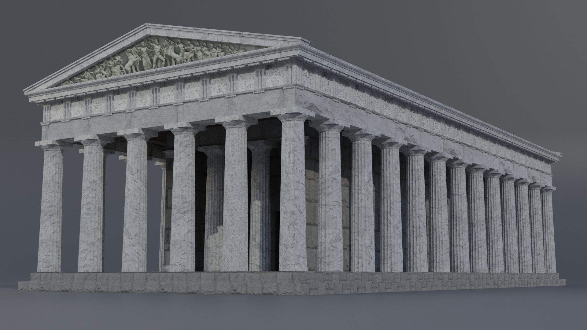 Greek Temple - Doric order Low-poly 3D model_4