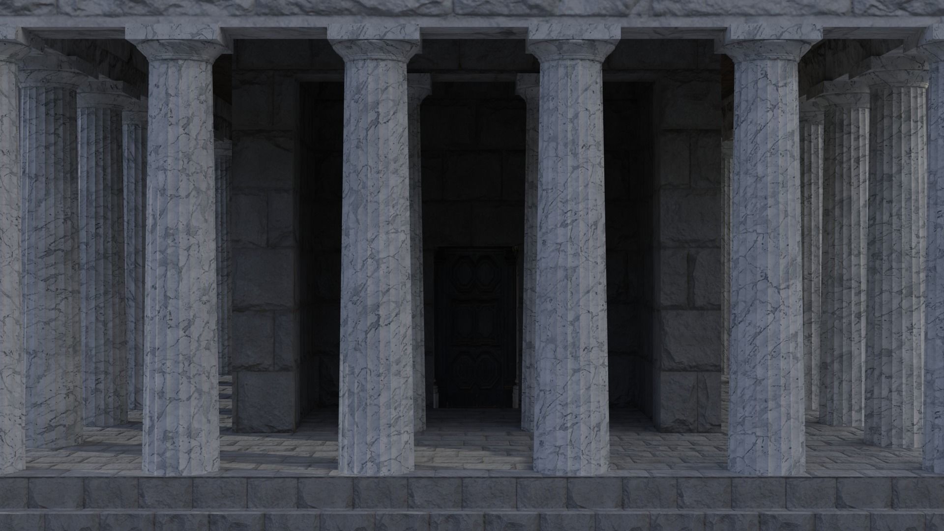 Greek Temple - Doric order Low-poly 3D model_3