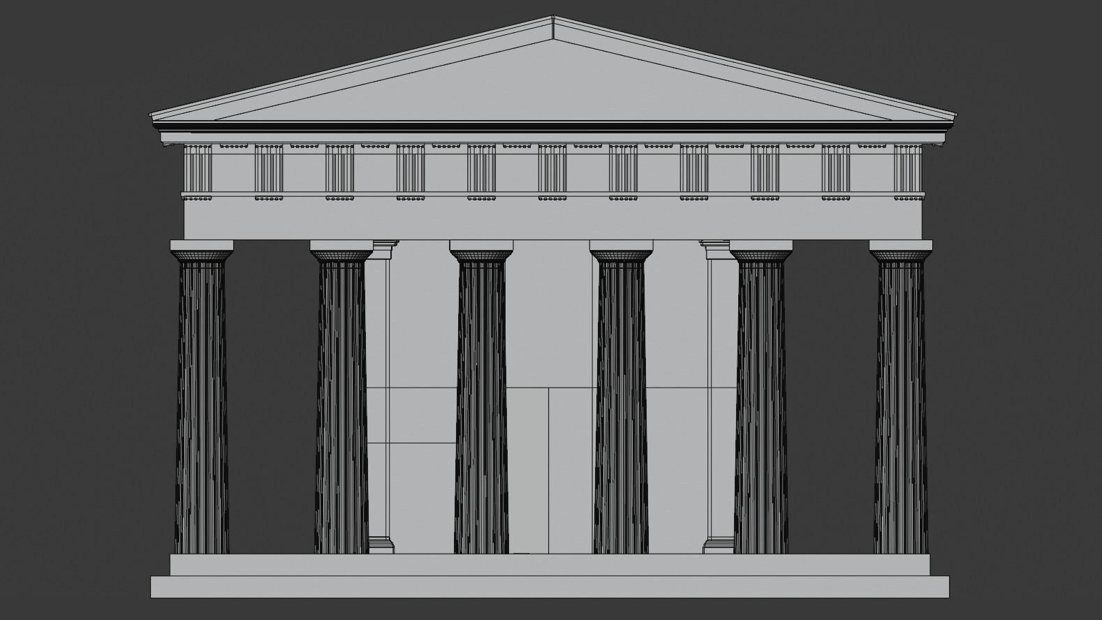 Greek Temple - Doric order Low-poly 3D model_6