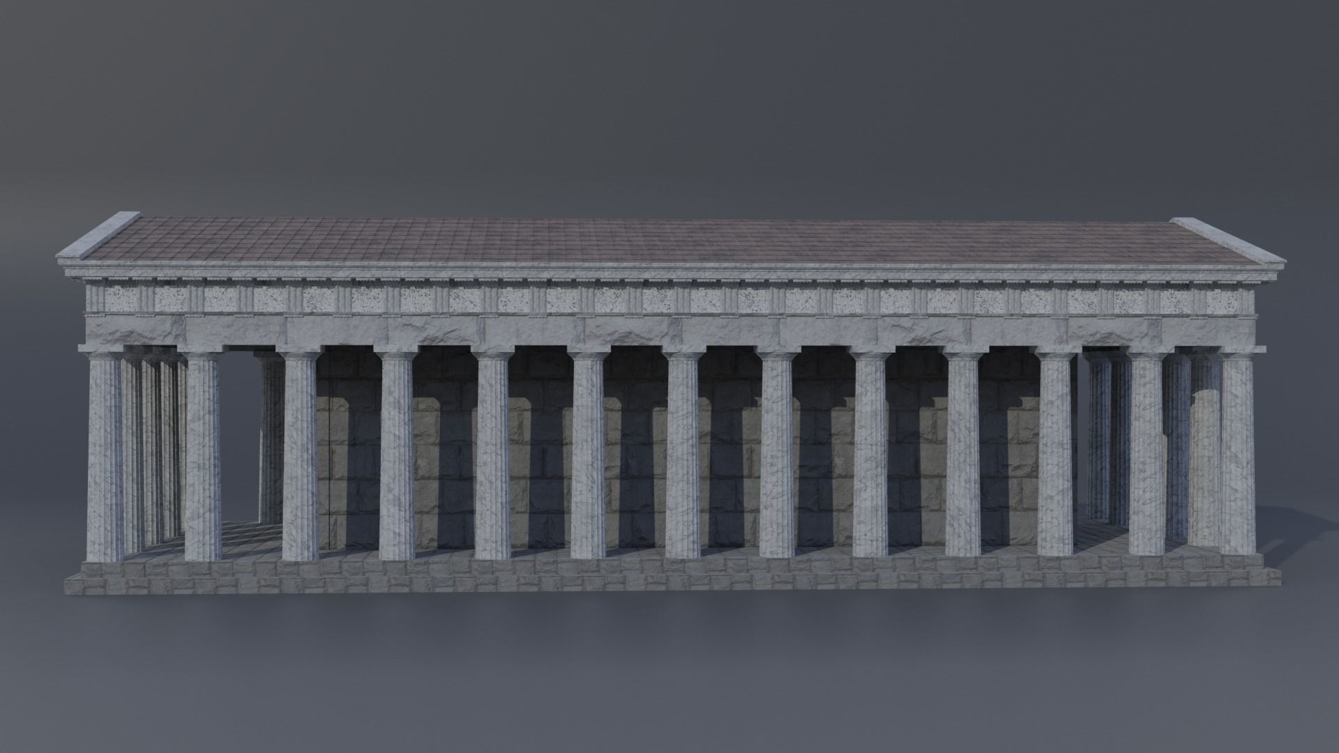 Greek Temple - Doric order Low-poly 3D model_1