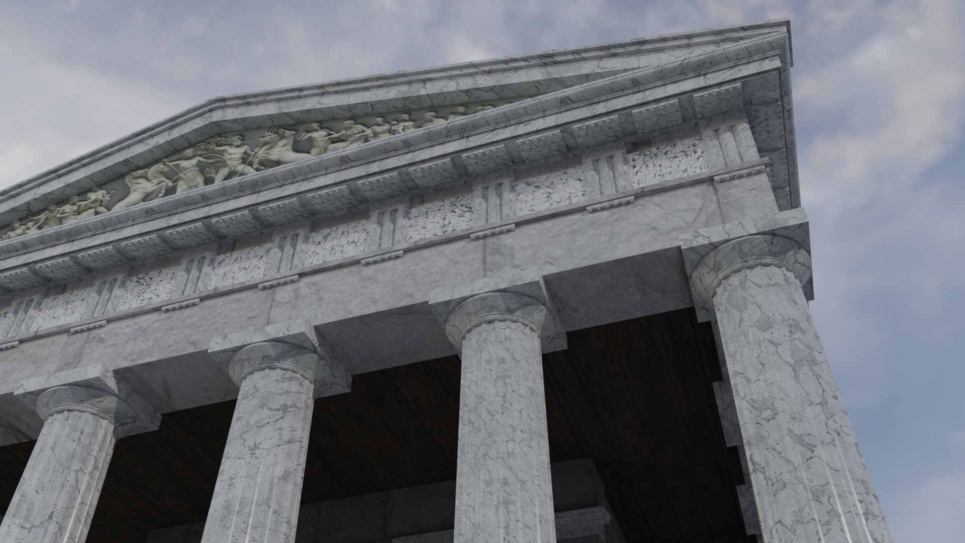 Greek Temple - Doric order Low-poly 3D model_2
