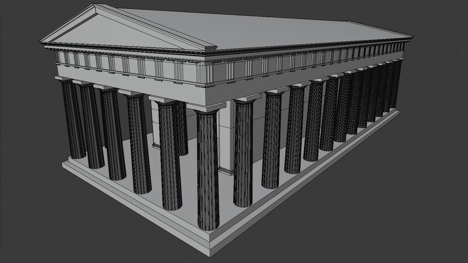 Greek Temple - Doric order Low-poly 3D model_7