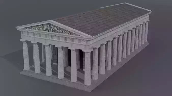 Greek Temple - Doric order Low-poly 3D model Greek Temple - Doric order Low-poly 3D model
