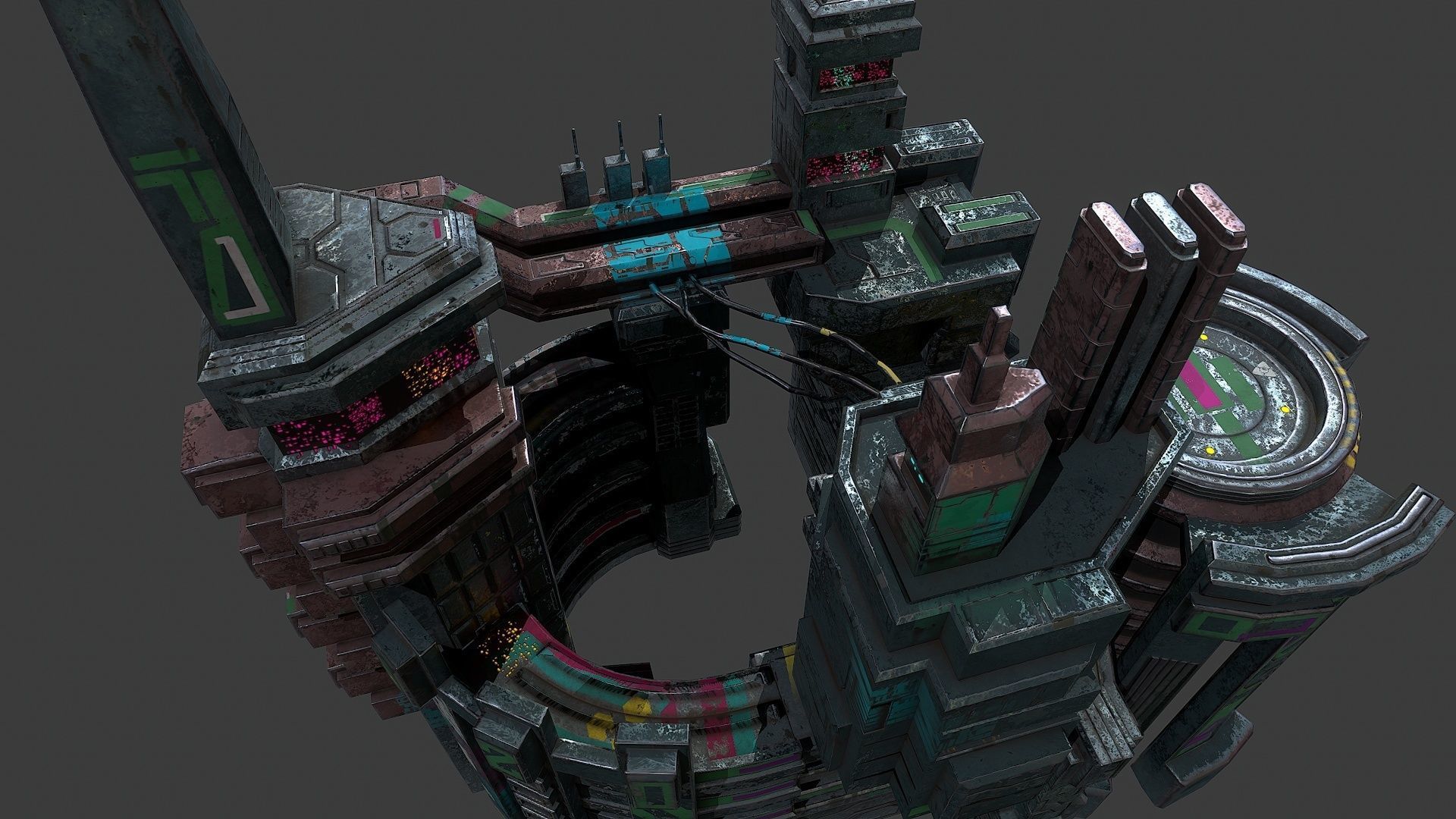 Low poly sci fi industrial slums buildings environment asset Low-poly 3D model_14