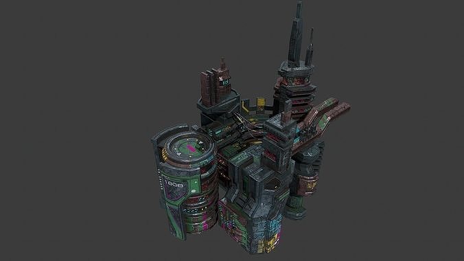 Low poly sci fi industrial slums buildings environment asset Low-poly 3D model Low poly sci fi industrial slums buildings environment asset Low-poly 3D model