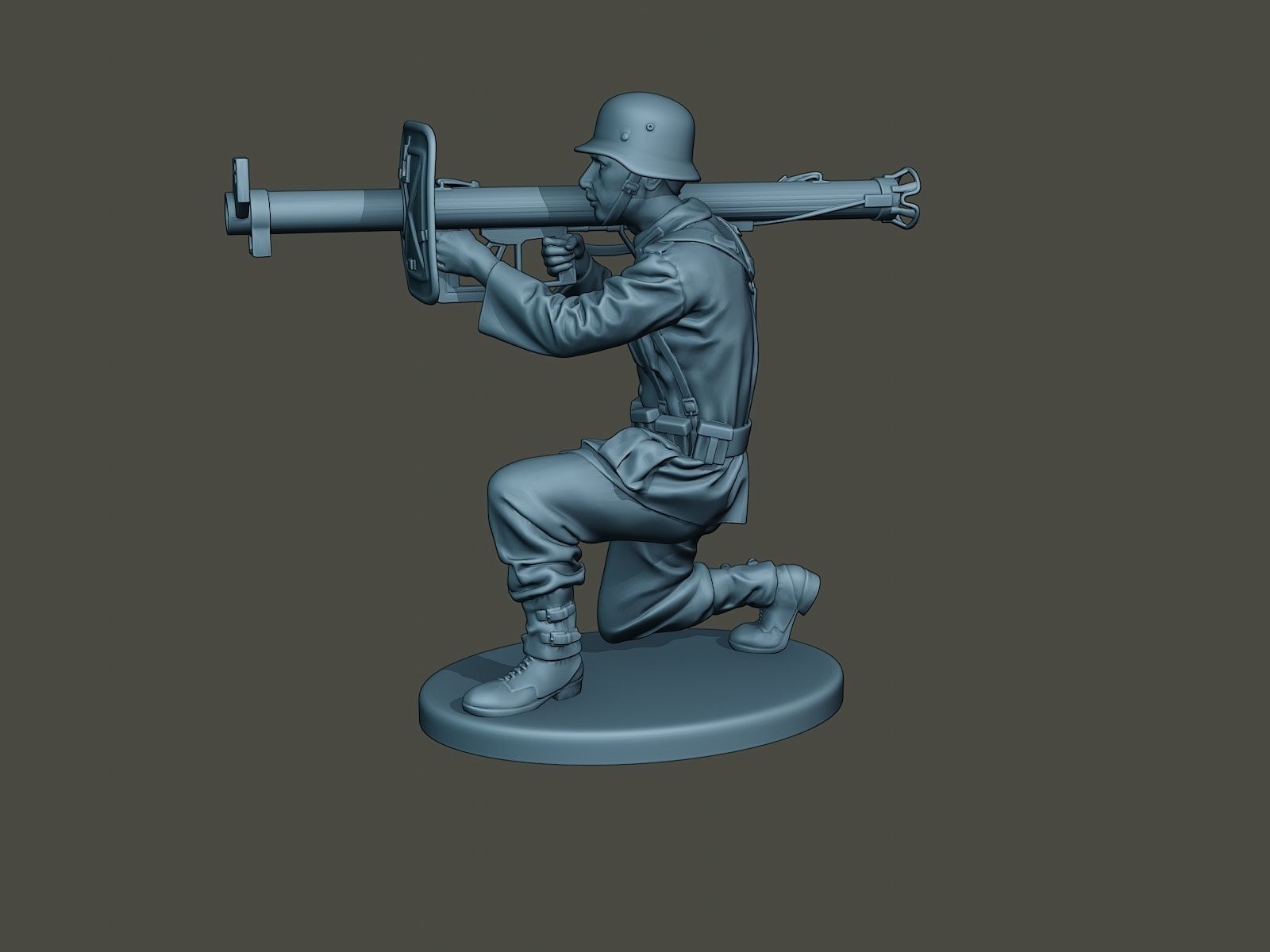 German soldier ww2 Shoot crouched G4 3D print model_2