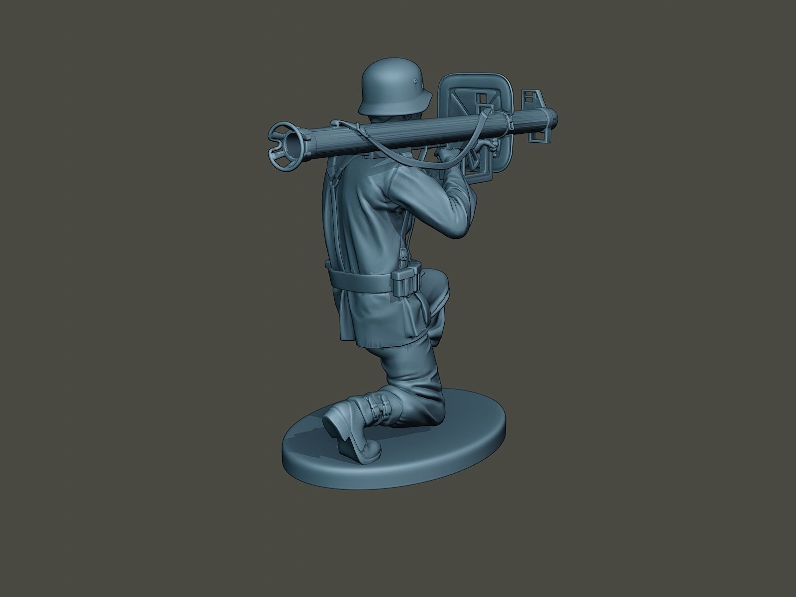 German soldier ww2 Shoot crouched G4 3D print model_6