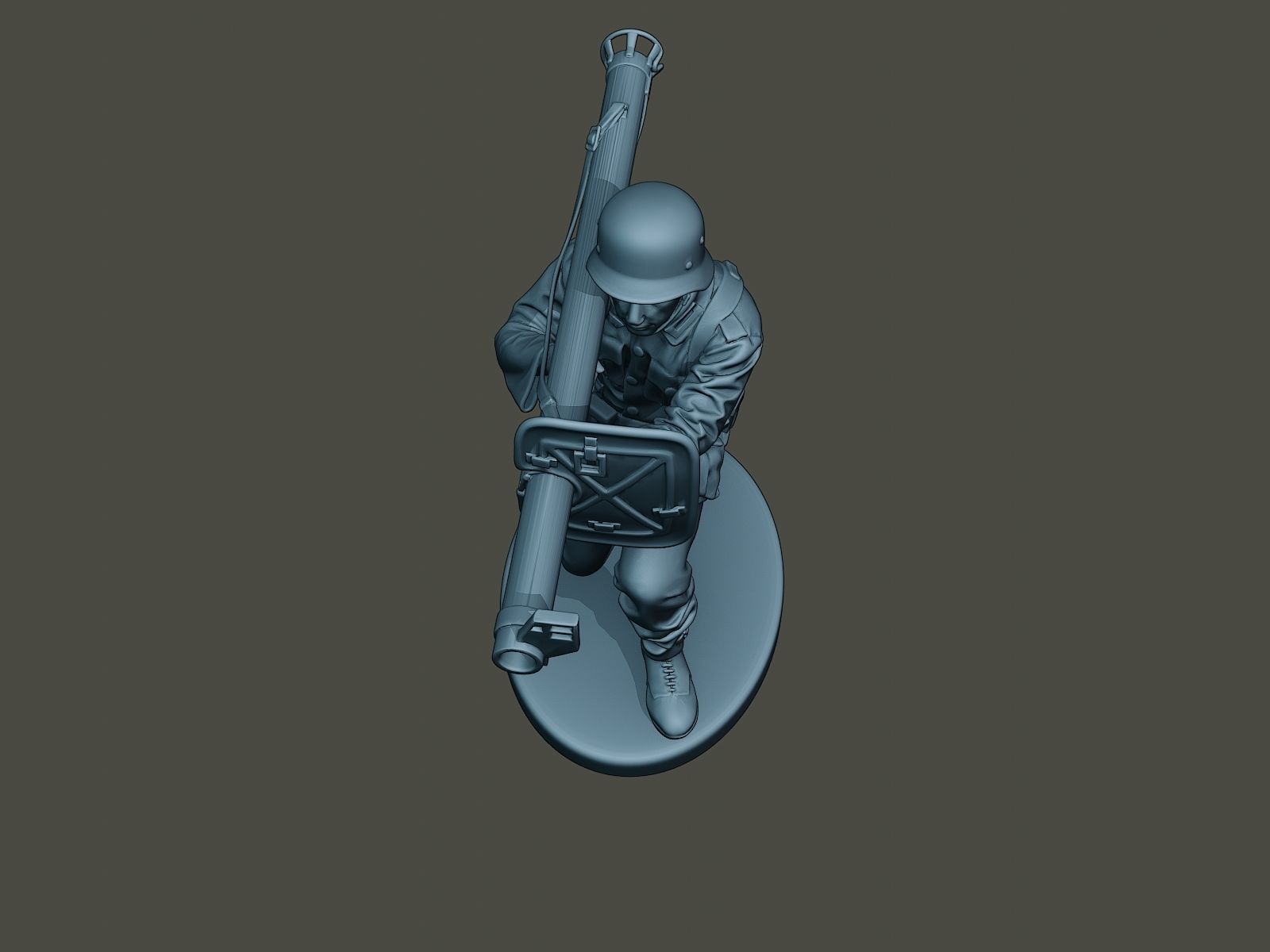 German soldier ww2 Shoot crouched G4 3D print model_13