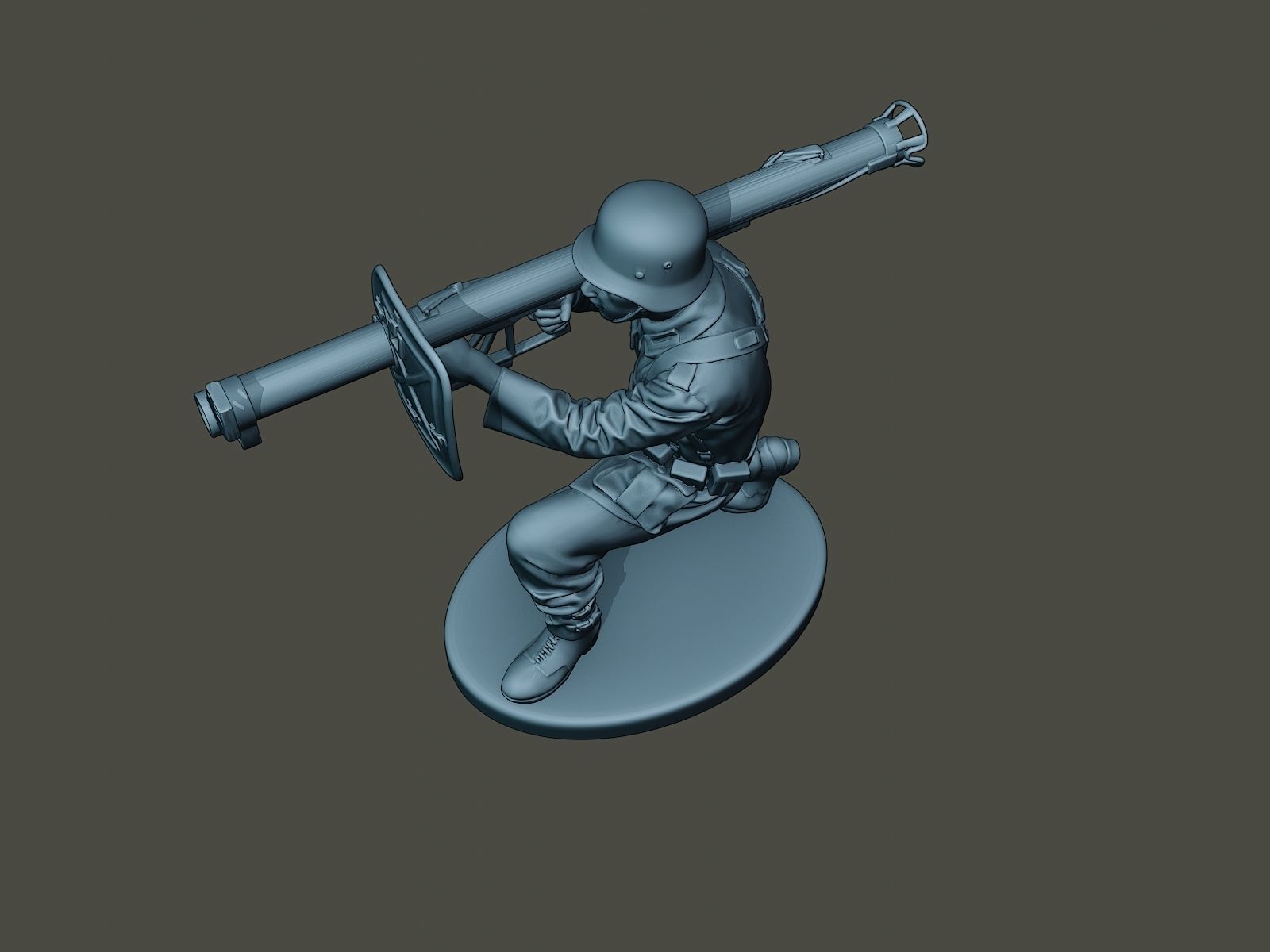 German soldier ww2 Shoot crouched G4 3D print model_14