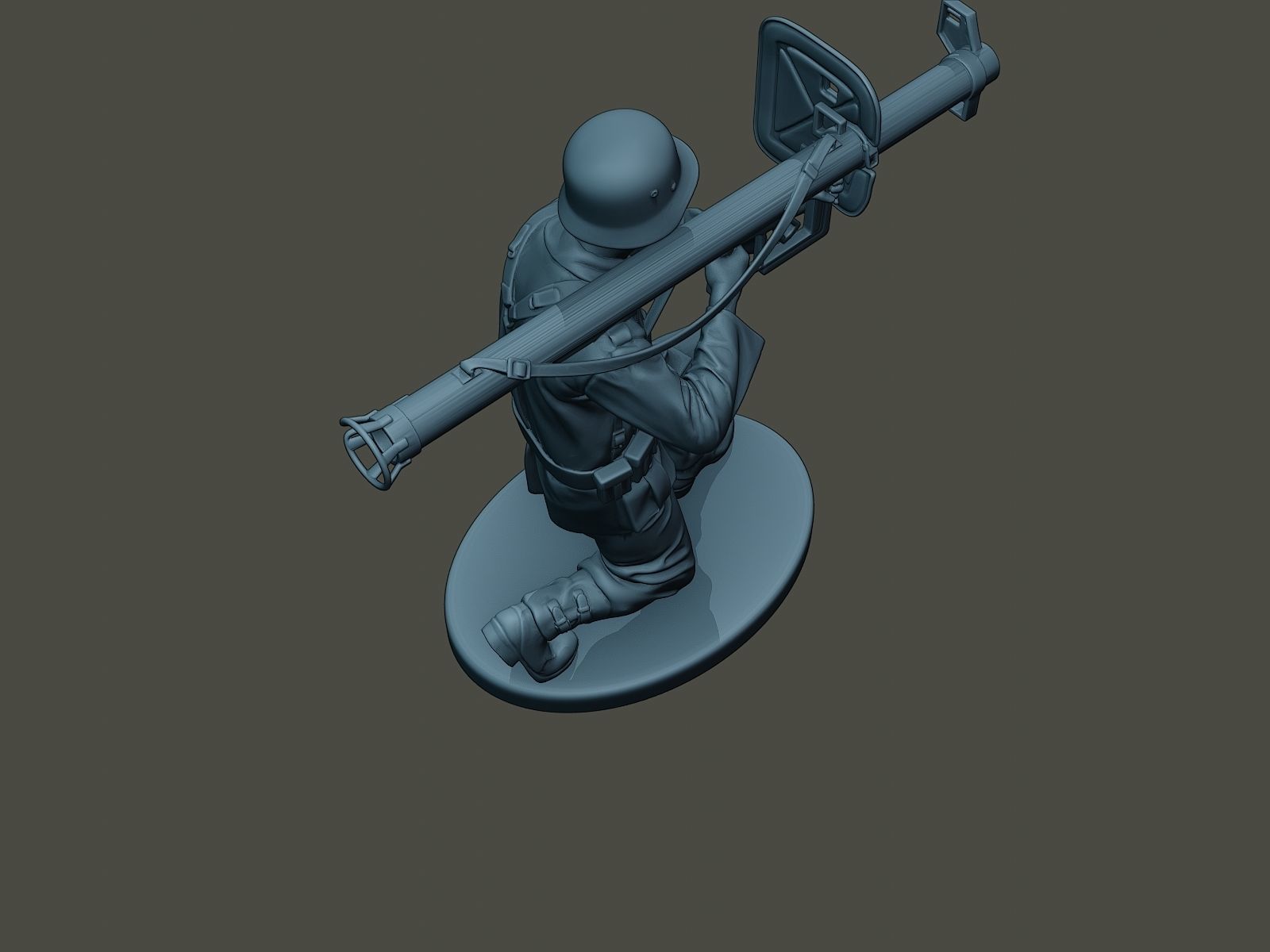 German soldier ww2 Shoot crouched G4 3D print model_21