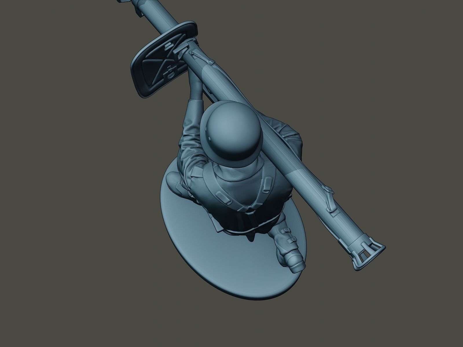 German soldier ww2 Shoot crouched G4 3D print model_15