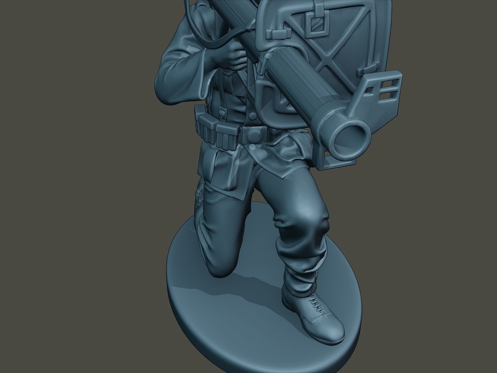 German soldier ww2 Shoot crouched G4 3D print model_18