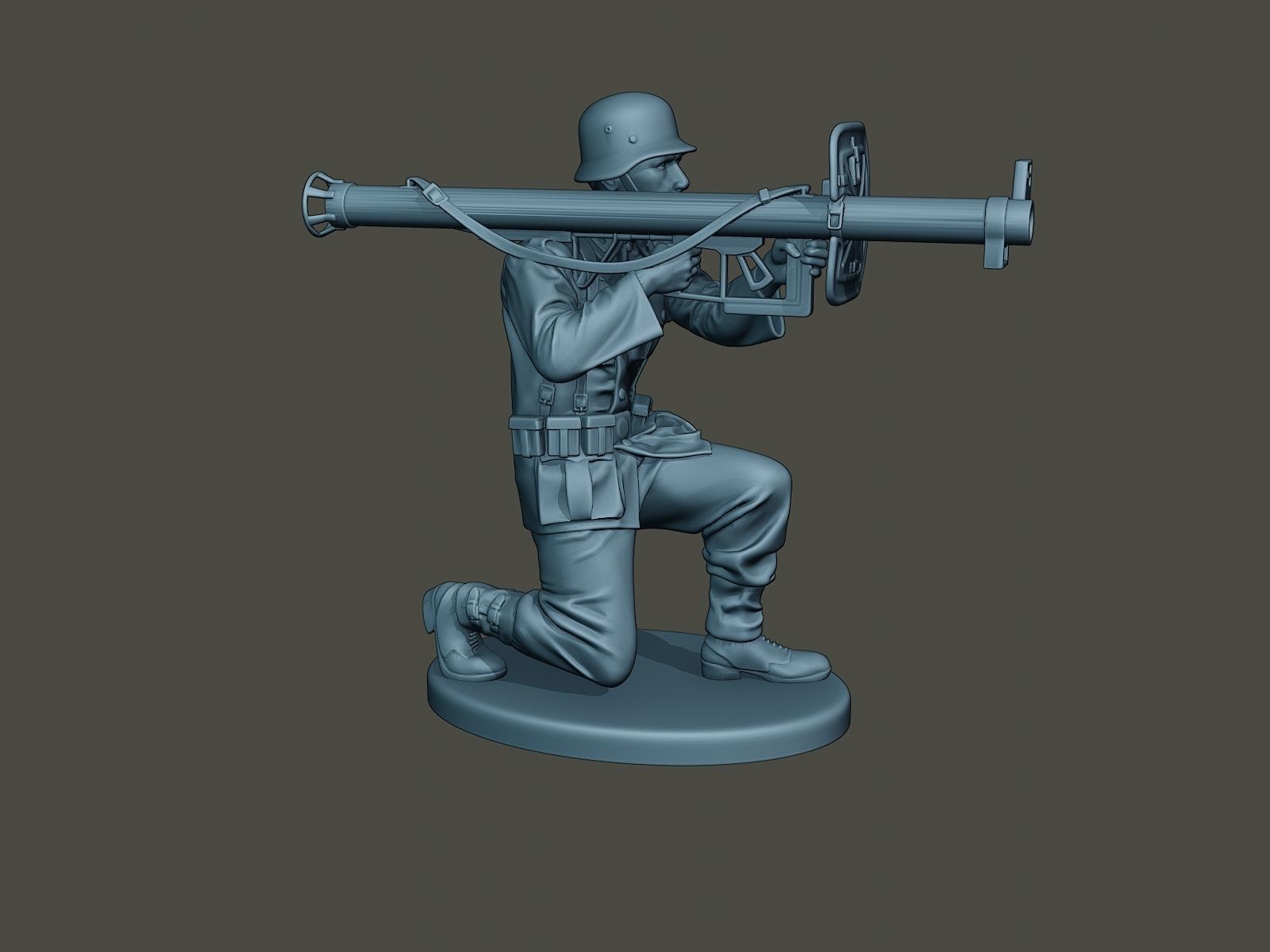 German soldier ww2 Shoot crouched G4 3D print model_8