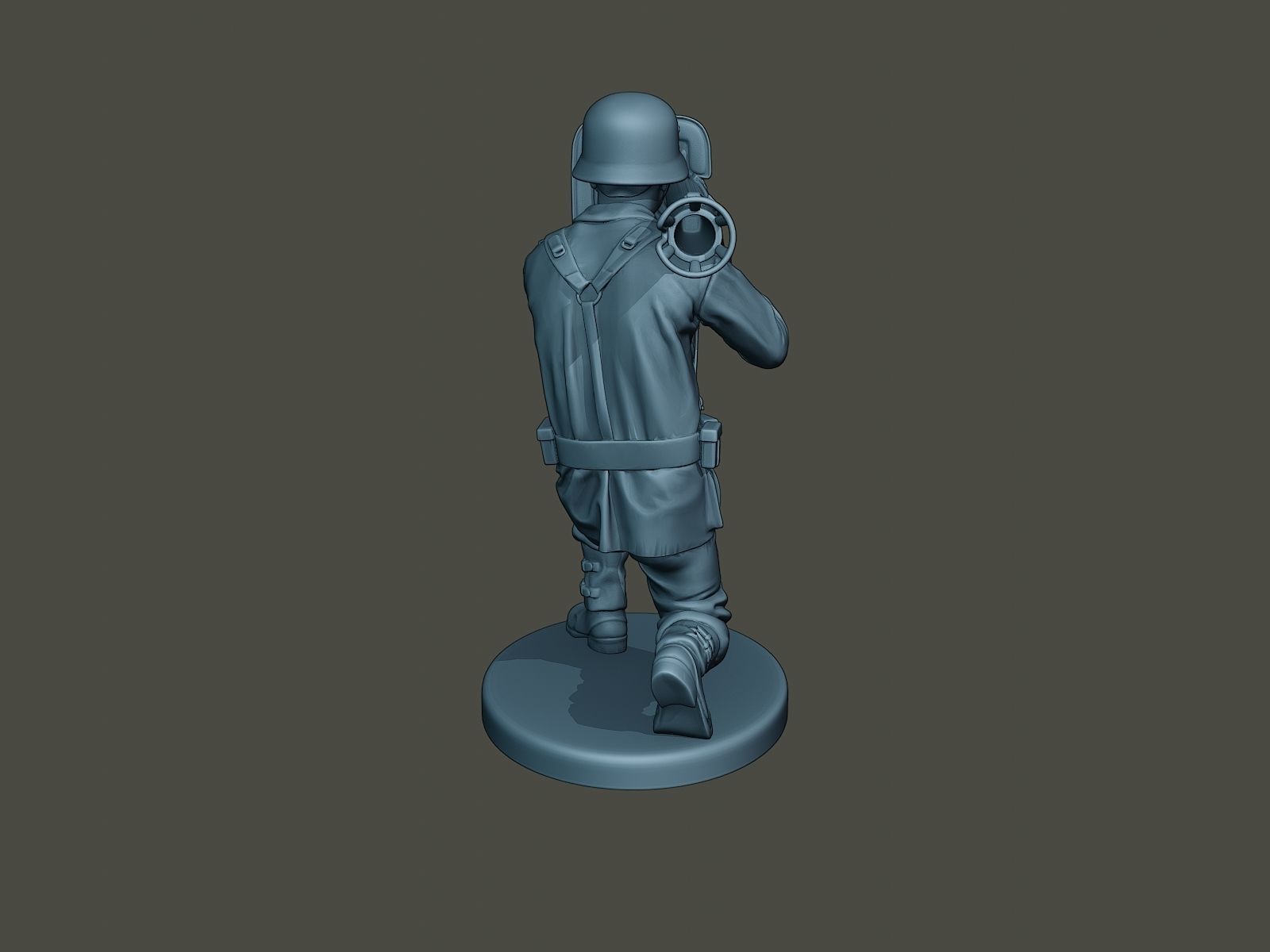 German soldier ww2 Shoot crouched G4 3D print model_5