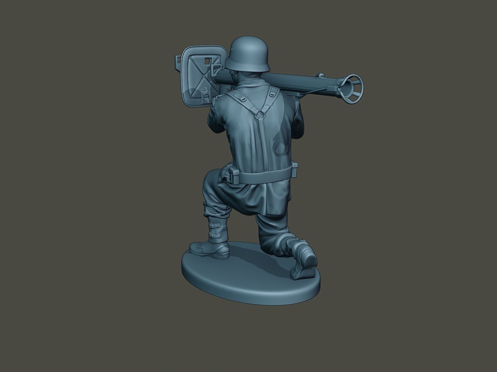 German soldier ww2 Shoot crouched G4 3D print model_4