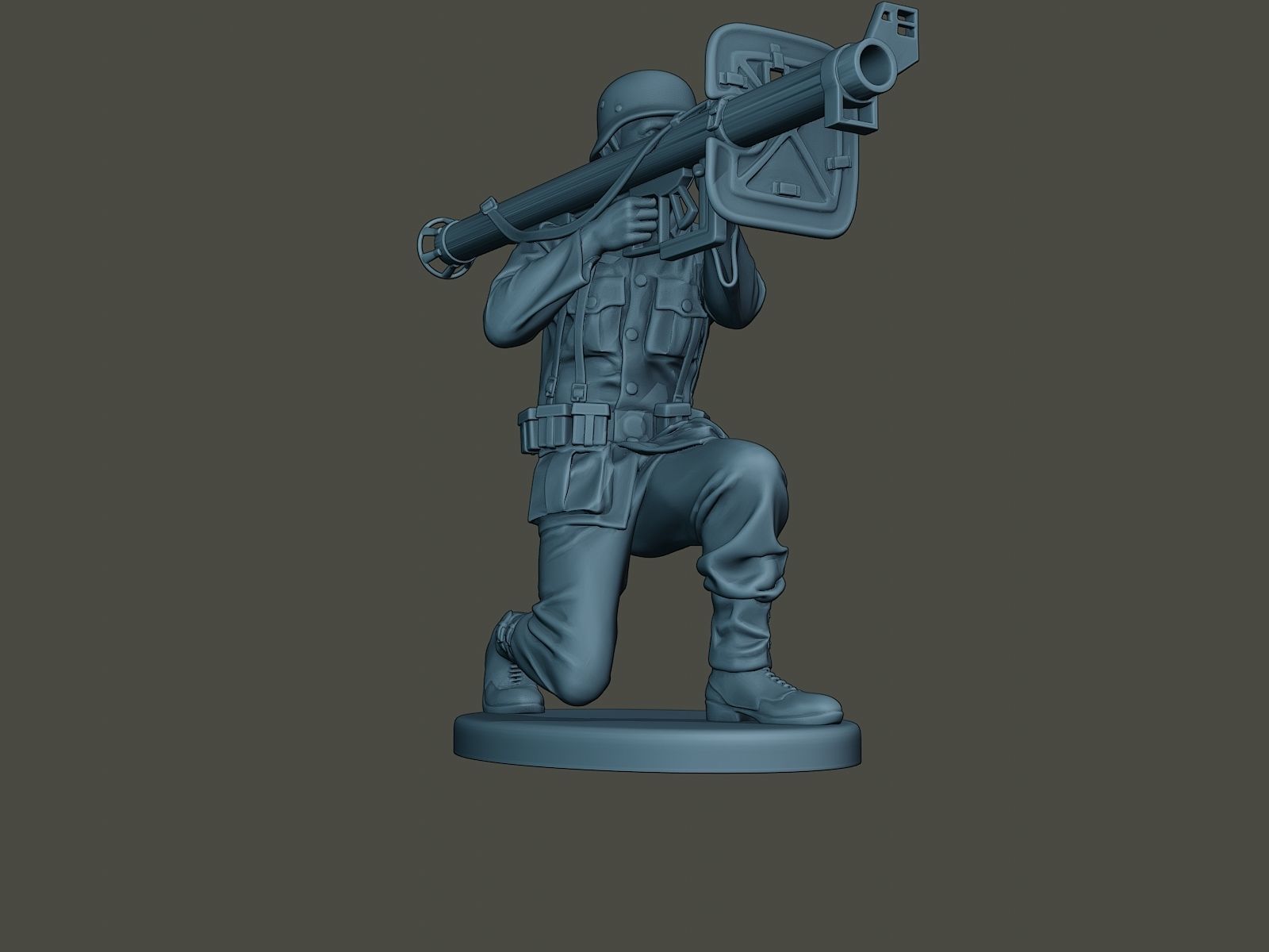 German soldier ww2 Shoot crouched G4 3D print model_12