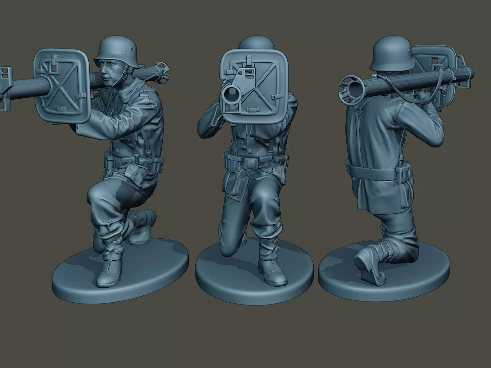 German soldier ww2 Shoot crouched G4 3D print model_0