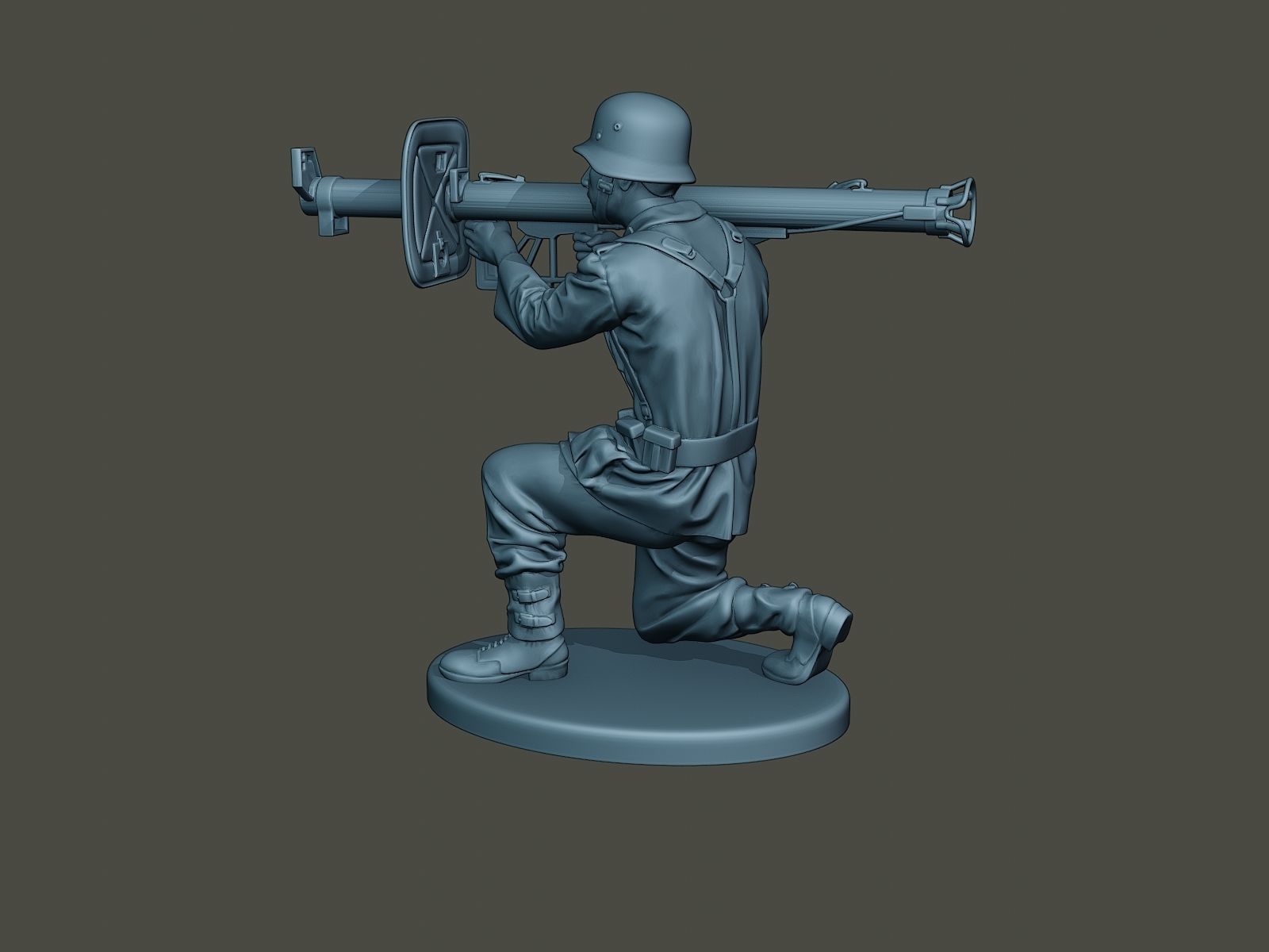 German soldier ww2 Shoot crouched G4 3D print model_3
