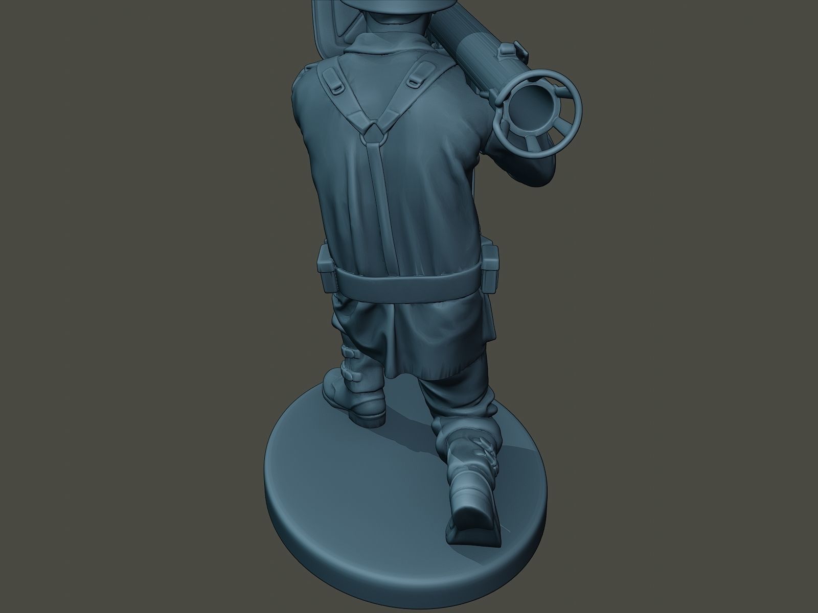 German soldier ww2 Shoot crouched G4 3D print model_20