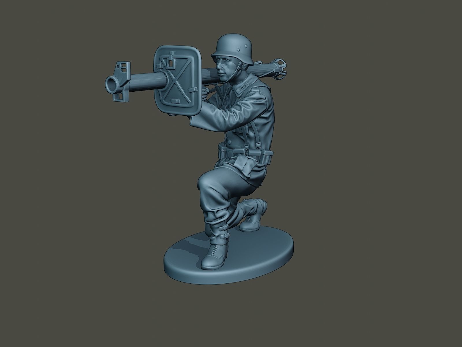 German soldier ww2 Shoot crouched G4 3D print model_1