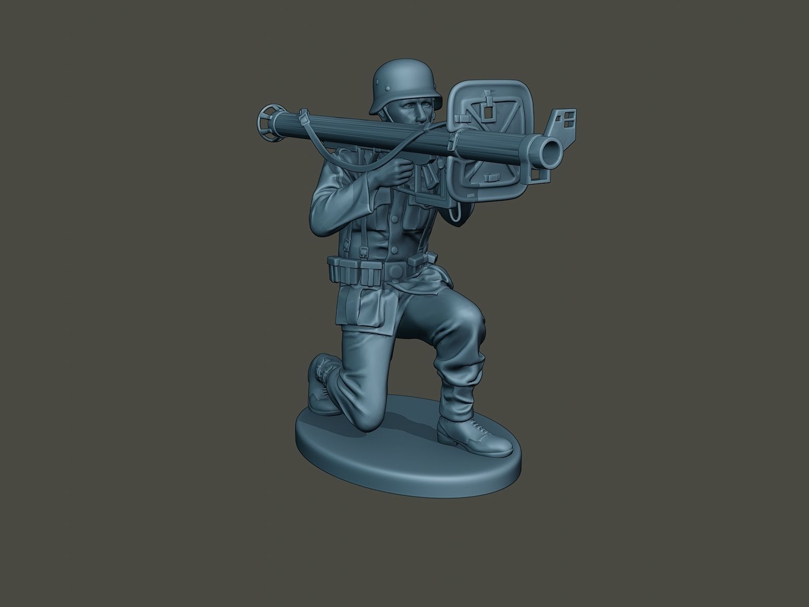 German soldier ww2 Shoot crouched G4 3D print model_9