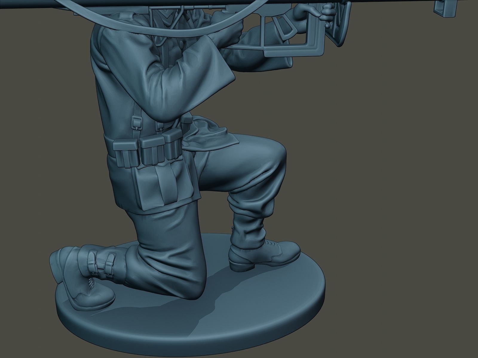 German soldier ww2 Shoot crouched G4 3D print model_19