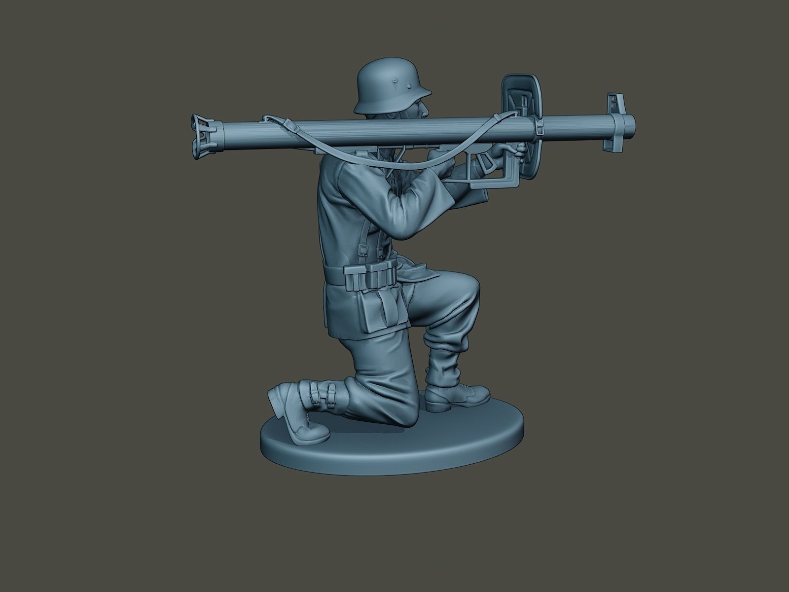 German soldier ww2 Shoot crouched G4 3D print model_7