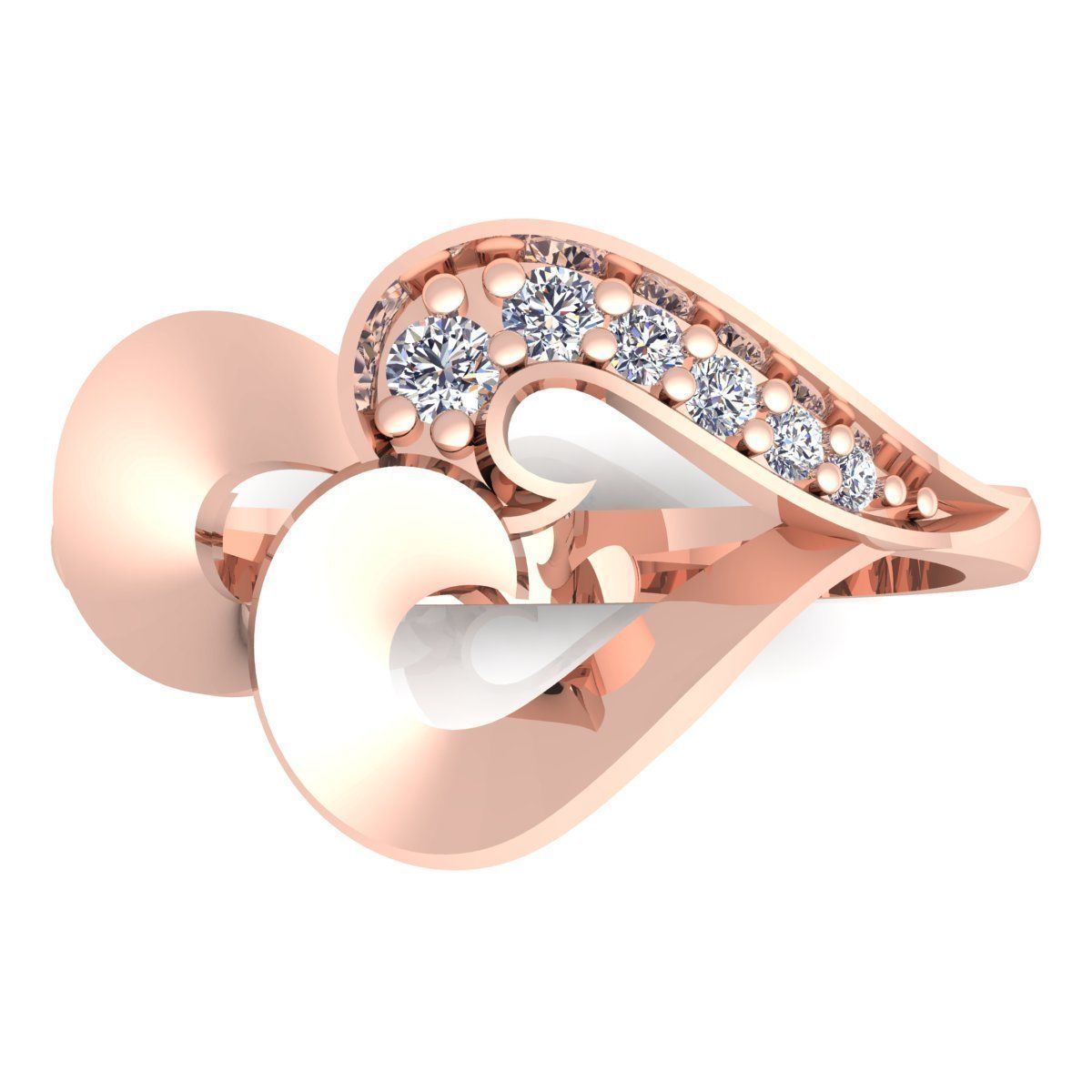Heart Diamond Ring  3D print model_10