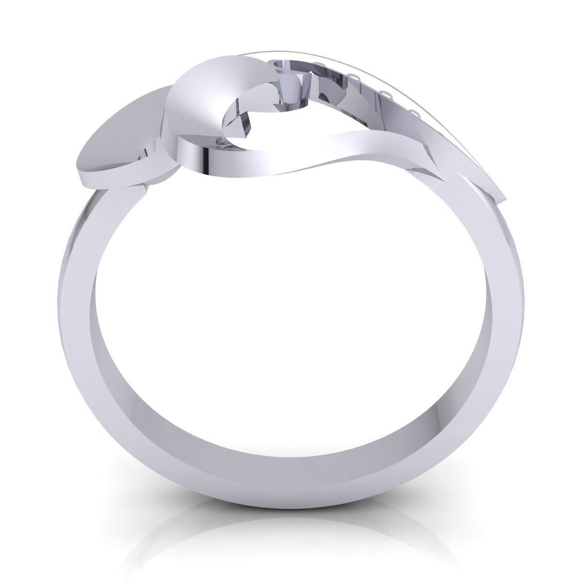 Heart Diamond Ring  3D print model_8