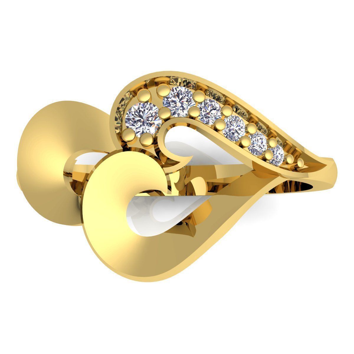 Heart Diamond Ring  3D print model_9