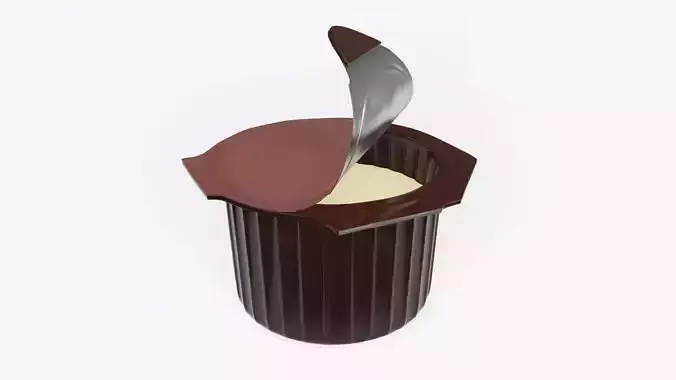 Coffee creme jar opened mock-up 3D model