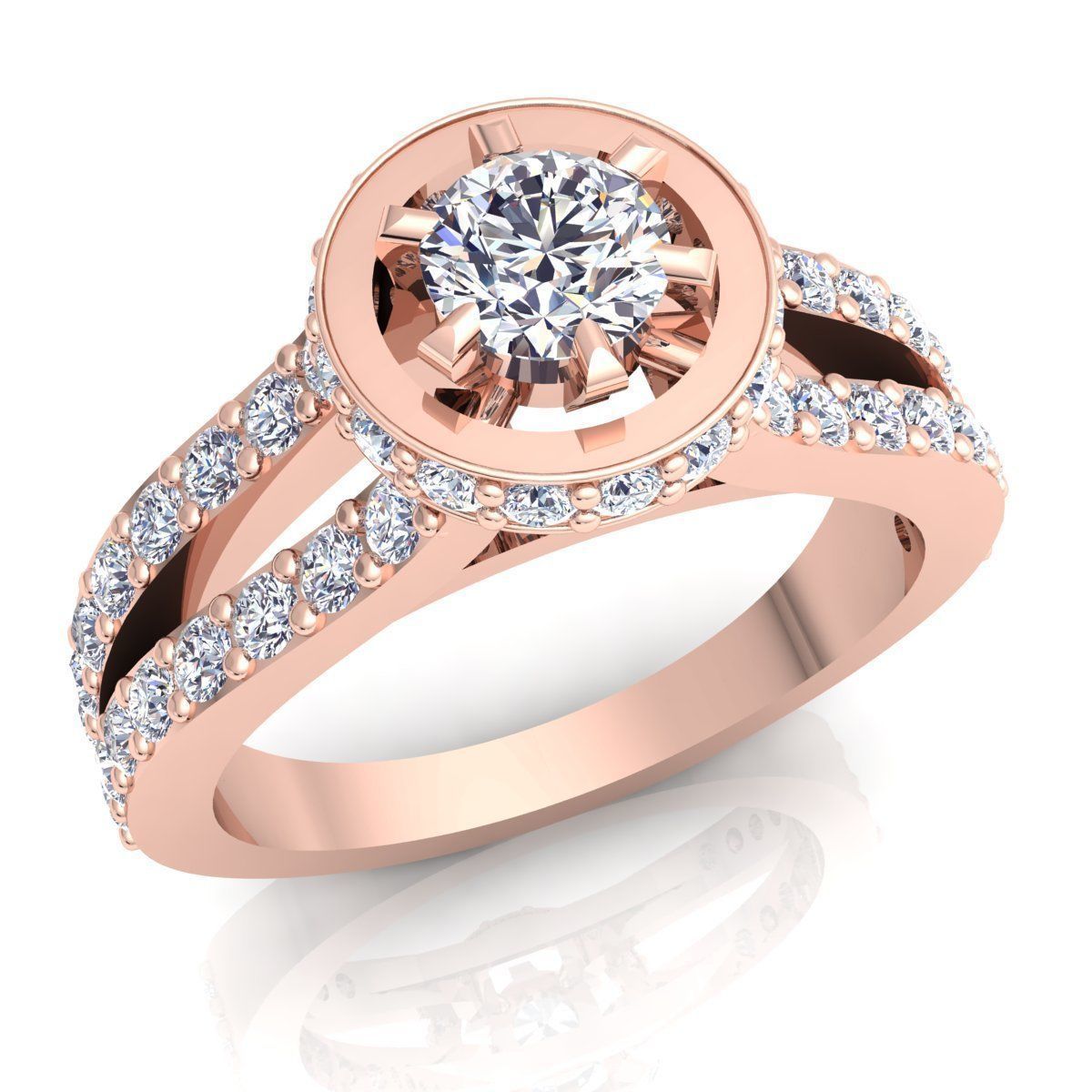 Fancy Diamond Ring  3D print model_5