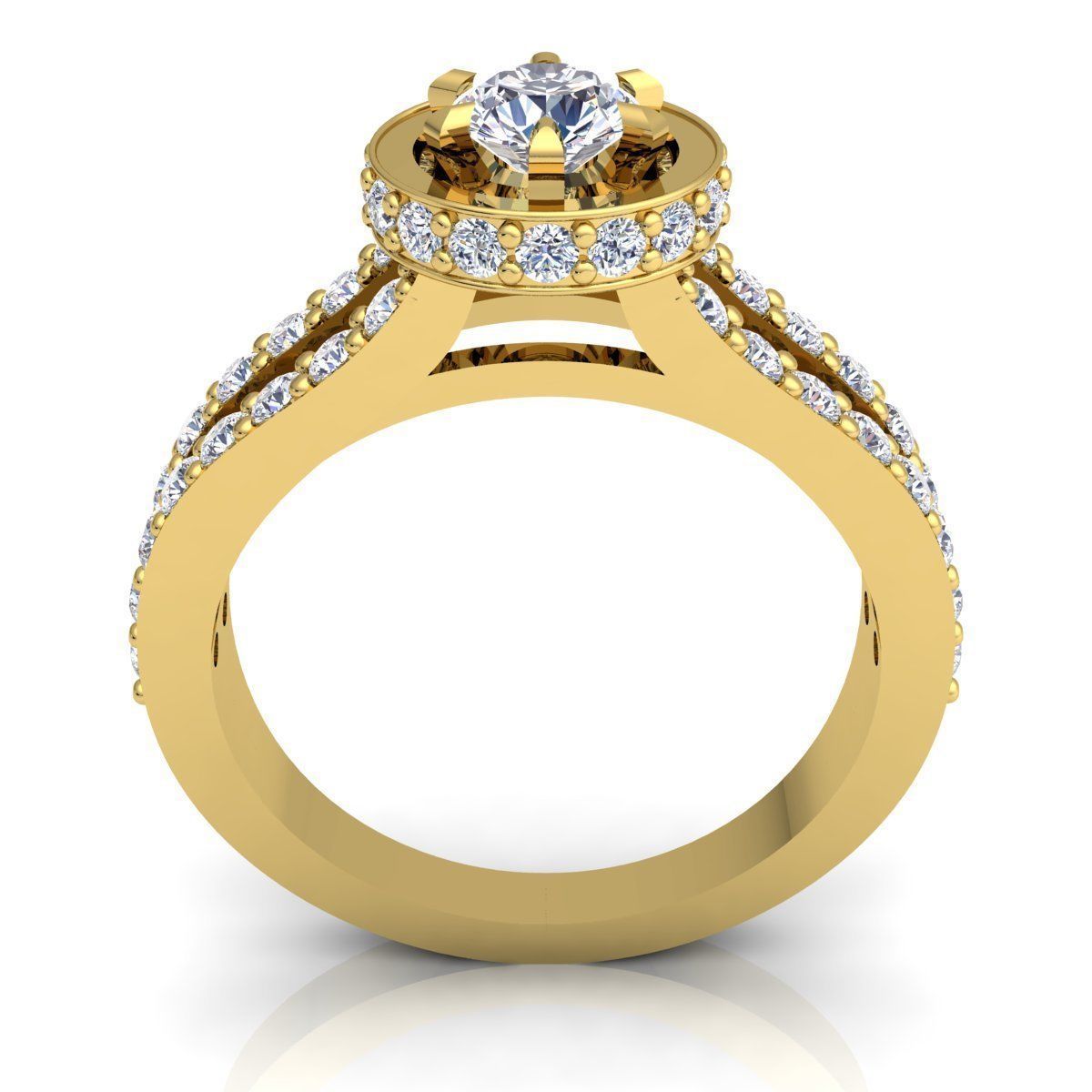 Fancy Diamond Ring  3D print model_6