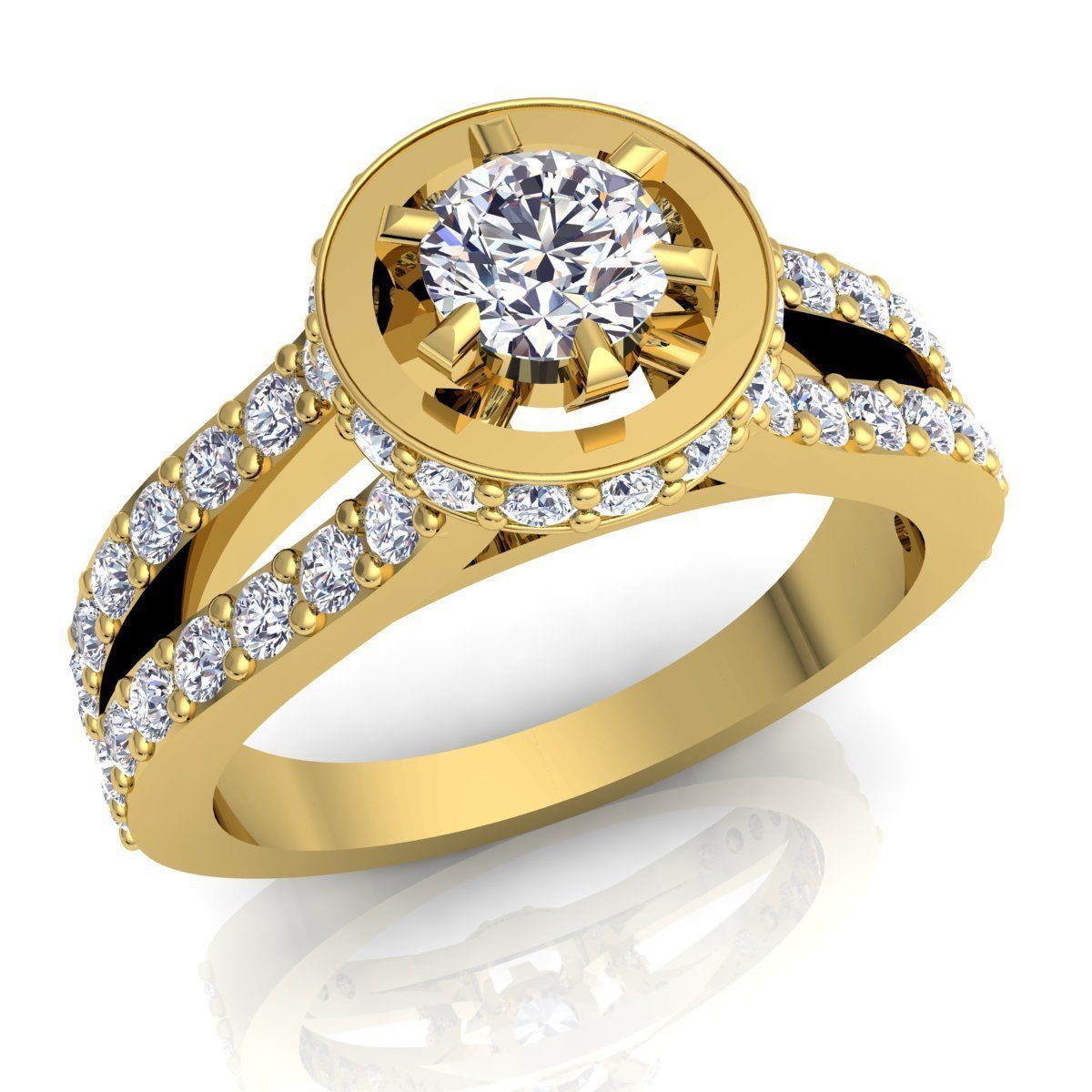 Fancy Diamond Ring  3D print model_1