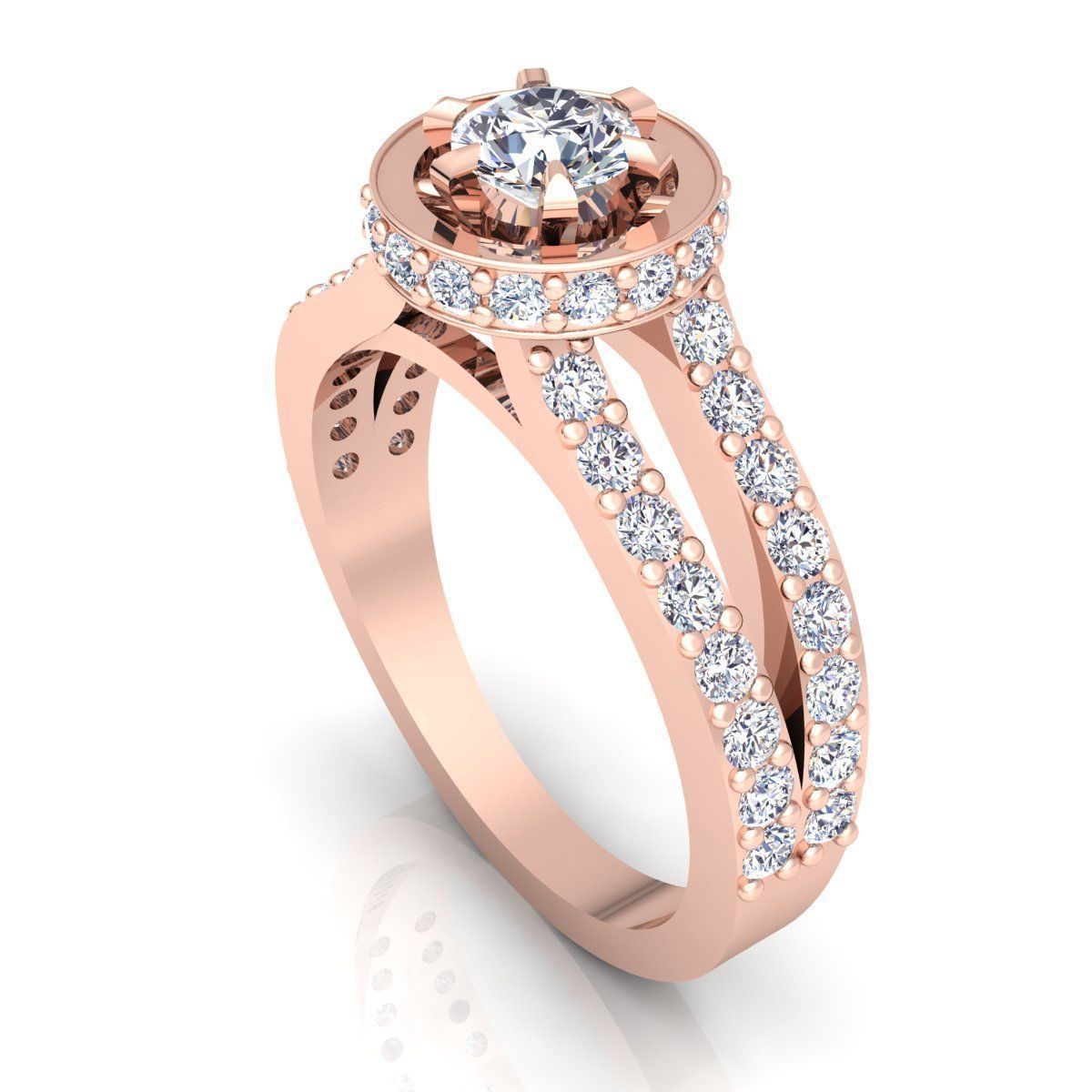Fancy Diamond Ring  3D print model_3