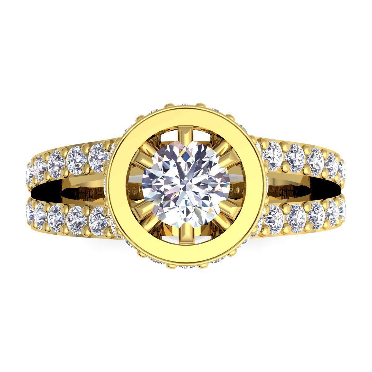 Fancy Diamond Ring  3D print model_9